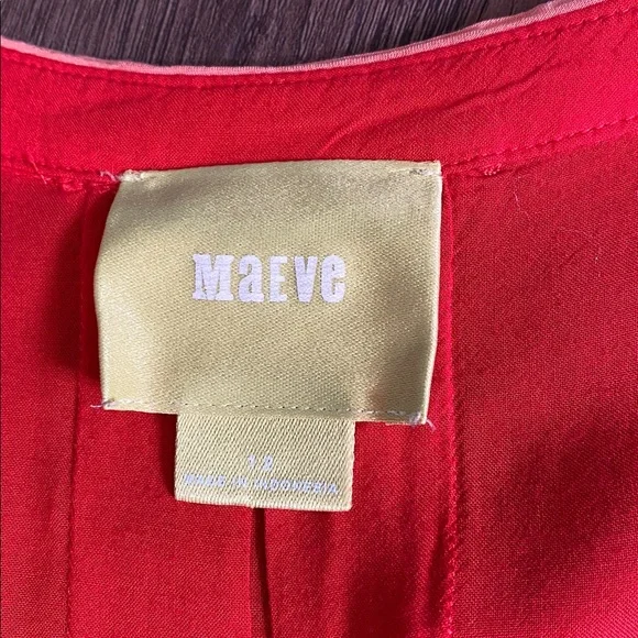 Anthropologie Maeve Red Sleeveless Button Down Top Size 12 - Picture 7 of 9